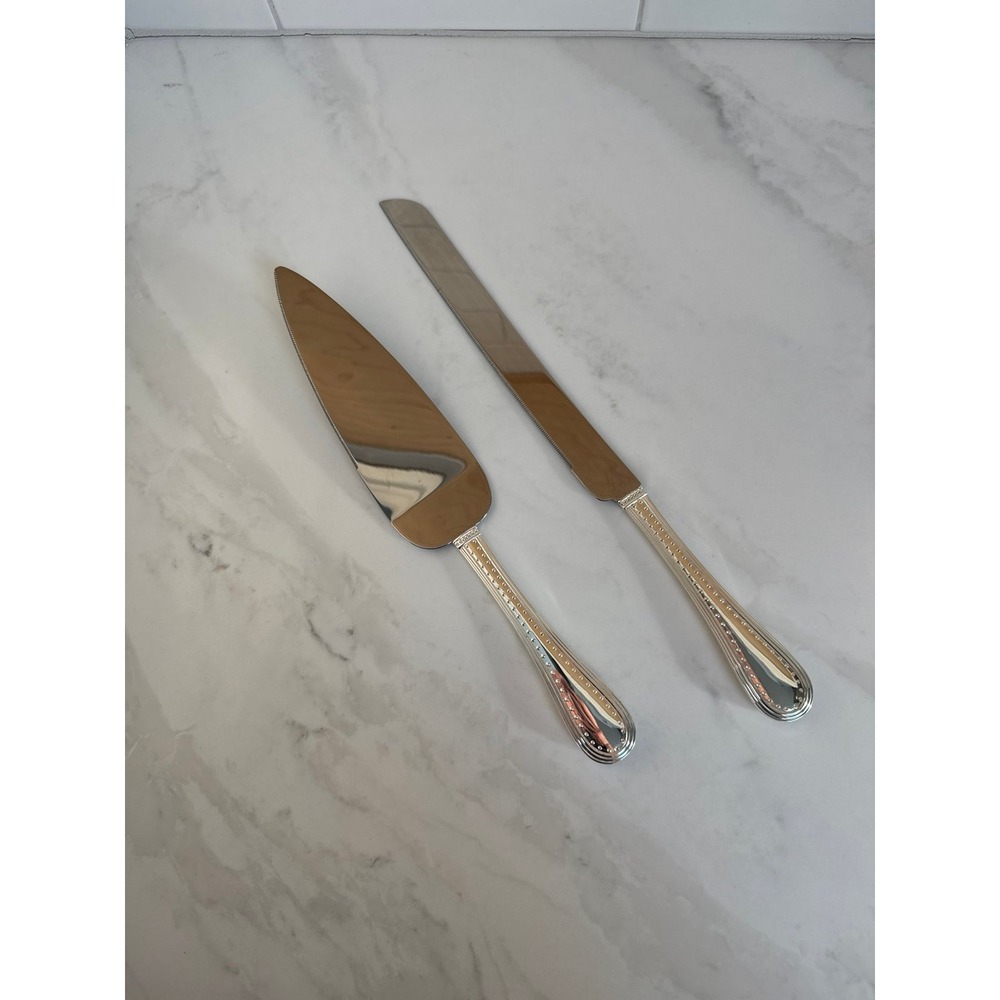 Vera Wang Wedding Cake Server & Knife Set Stainless Steel w/ Original Box